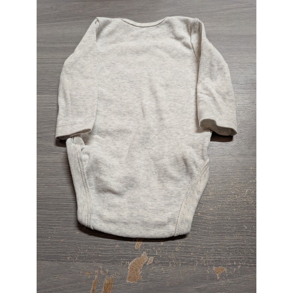 Carters Baby 3M My First Thanksgiving Long Sleeve Bodysuit Heather Gray Turkey - Picture 3 of 3